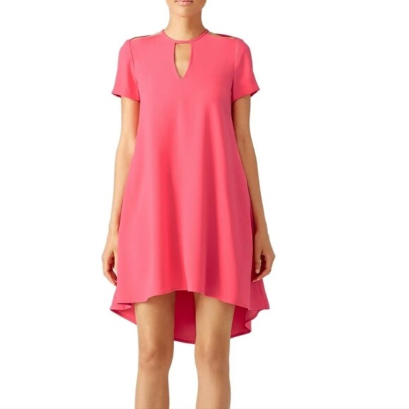 Trina Turk Flowy Hot Pink Keyhole Pink High Low Floramaria Dress Sz 6 - Picture 1 of 7